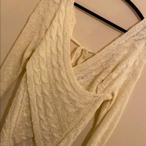 Stylish Backless Sheer Sweater.
